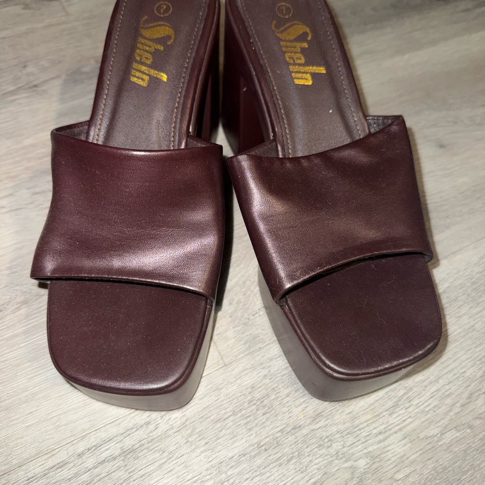SHEIN Women's Dark Brown Mules